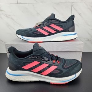New Adidas Supernova + Black Acid Red Running Shoes